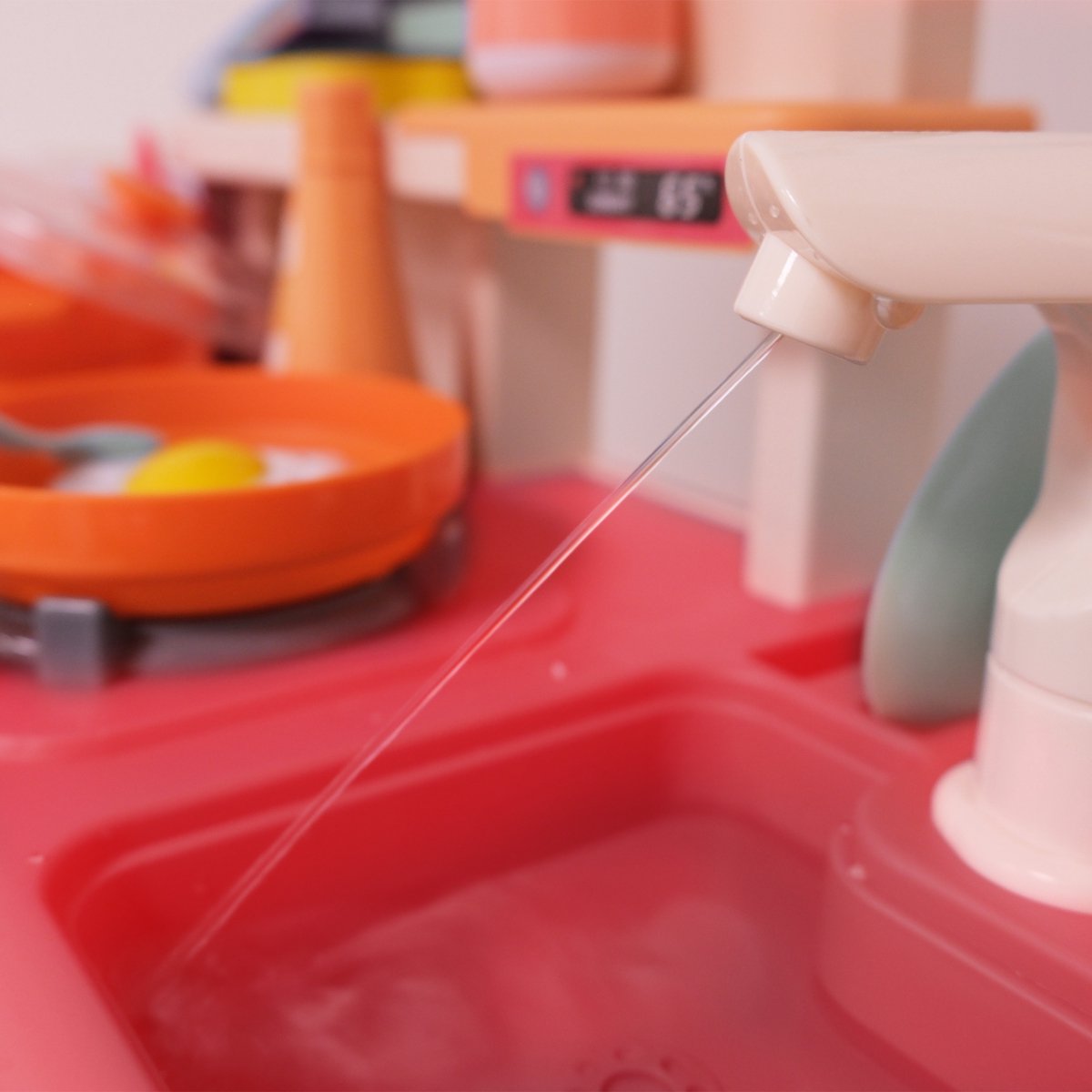 Zoem Mini Kinderkeuken Roze – Stoom & Kookgeluid – Compleet met Accessoires & Keukengerei – Speelgoedkeuken voor Peuters — afbeelding 3