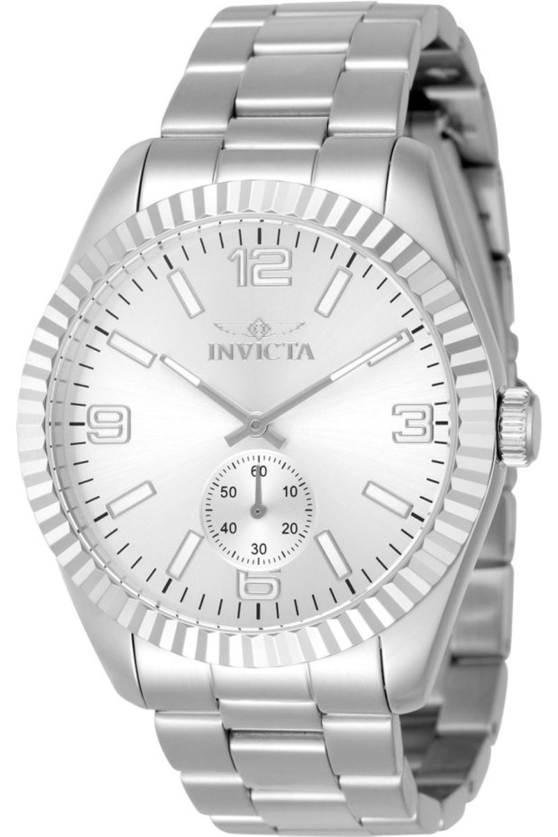 Invicta Specialty 49356 Heren Horloge - Waterdicht - Analoog - Quartz Uurwerk - Roestvrij Staal met zilveren Wijzerplaat - 43mm