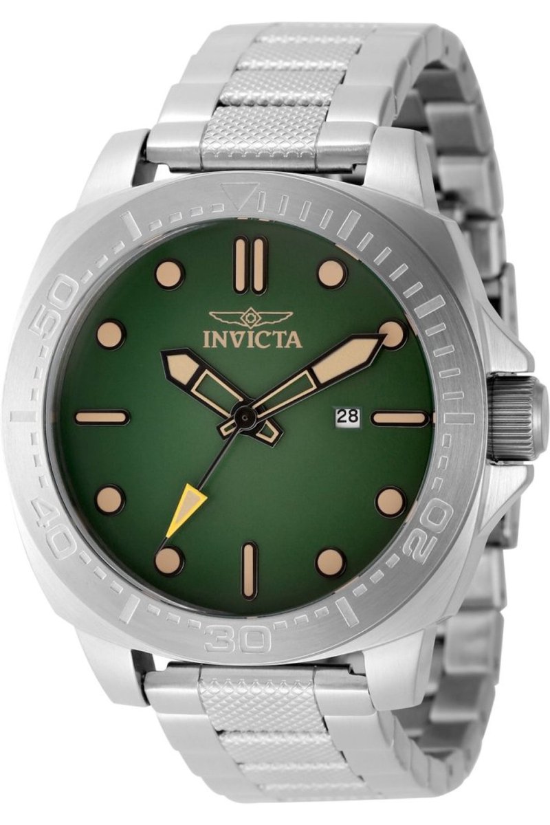 Invicta Speedway 49100 Heren Horloge - Waterdicht - Analoog - Quartz Uurwerk - Roestvrij Staal met groene Wijzerplaat - 46mm