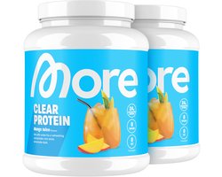 MORE NUTRITION Clear Whey Isolate Proteine Poeder, Mango Juice, 2 x 600 g Voordeelverpakking, 40 Porties Heldere Wei Poeder – Lactosevrij Eiwitshake