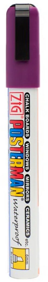 Securit Zig Posterman waterbestendige stift - donkerblauw - 6 mm breed