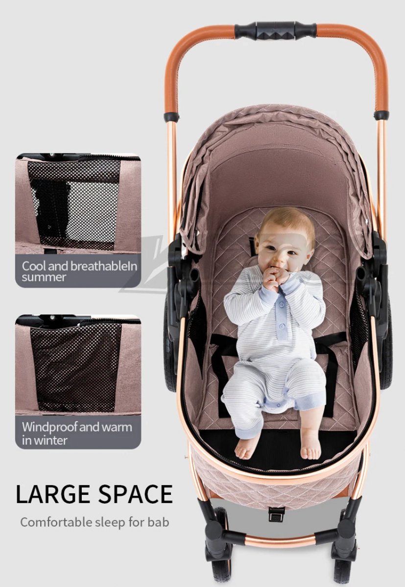 Shaelyss 3-in-1 Kinderwagen Buggy + Autostoel Khaki thumbnail 7