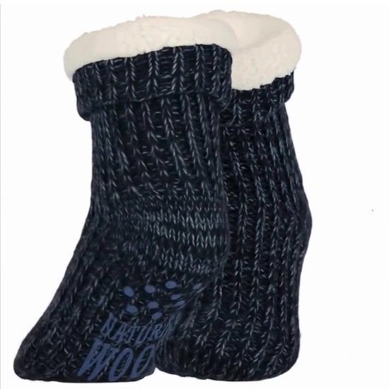 Morethansocks - Wollen huissokken - Unisex - Maat 35 t/m 46 - Antislip - Huissokken heren - Huissokken dames - Slofsokken - huissokken met antislip