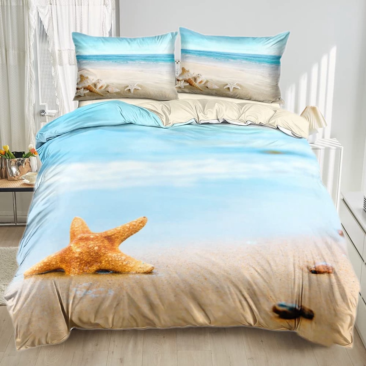 Image of 3D bedrukte beddengoedset - modern design - set van 1 - microvezel - 135 x 200 cm