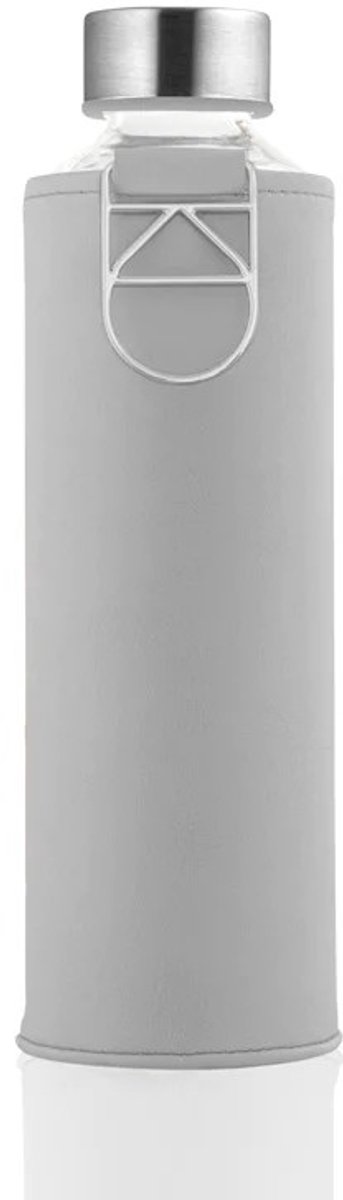 Equa Waterfles glas Mismatch - Hoes Kunstleer - Grey Dove - 750ml