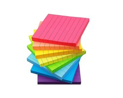 EXCITAT Post it Notes - Vierkante stickers - Gelinieerde indexkaarten - 7,6 x 7,6 cm - Geschikt voor kantoor, school, presentaties en lezingen - 360 stuks