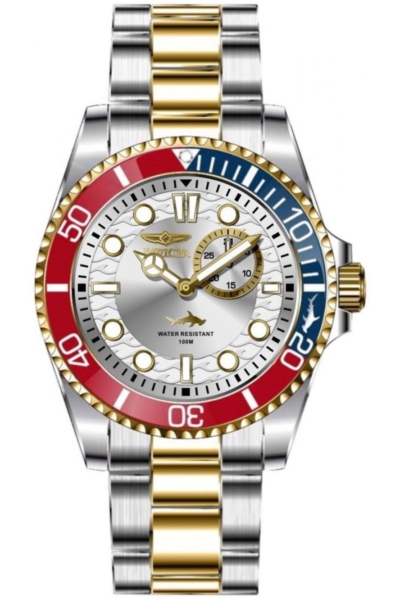 Invicta Pro Diver 49273 Heren Horloge - Waterdicht - Analoog - Quartz Uurwerk - Roestvrij Staal met zilveren Wijzerplaat - 43mm