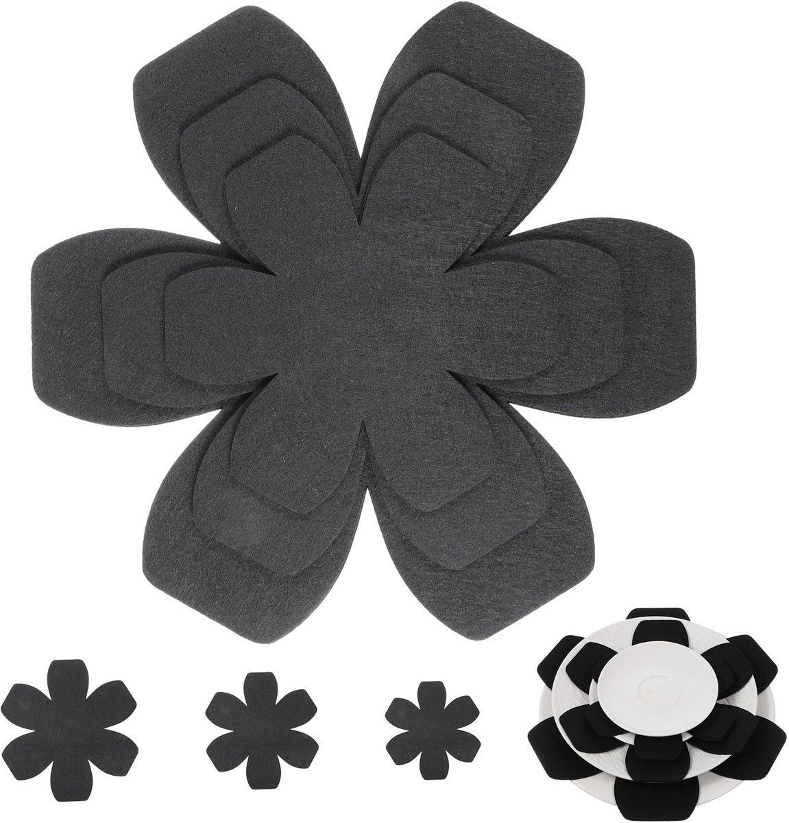 Peysaitr – 6 Stuks pannenbeschermers – pannenbeschermers – stapelbeschermers – potbeschermers – herbruikbare keukenaccessoires – antislip – isolatiemat – krasbestendige onderzetters – vilt voor pannen,potten,kommen – Zwart