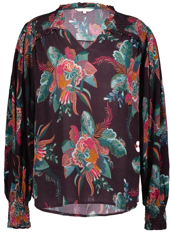 DIDI Dames Blouse Vienna Brown Bloomscape print maat 42