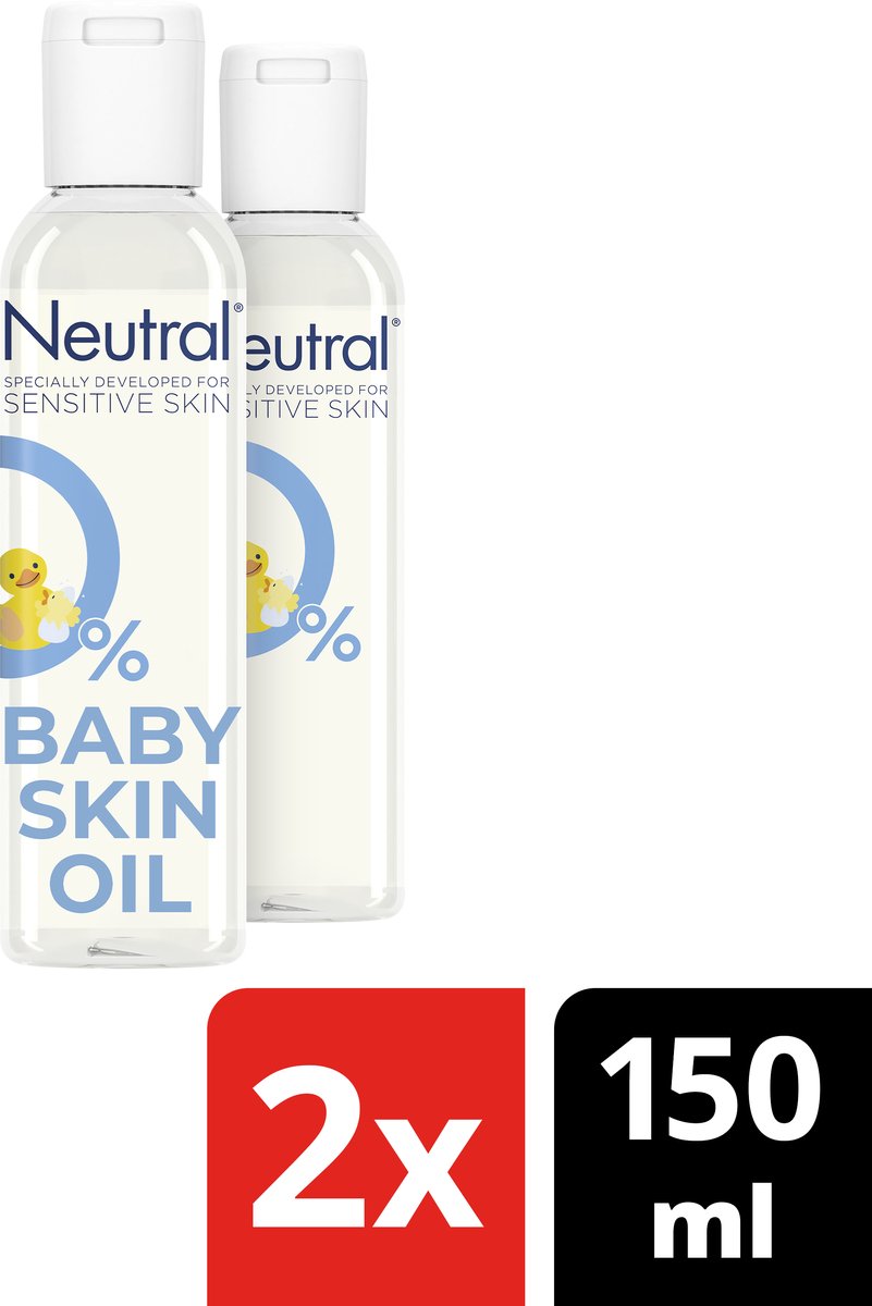 Bol.com Neutral 0% Baby Huidolie - Parfumvrije - bevat 0% parfum en 0% kleurstof, dermatologisch getest en goedgekeurd - 2 x 150 ml aanbieding
