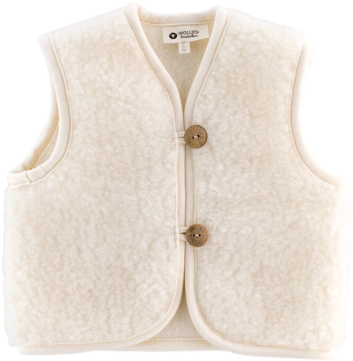 WOLLIES Amsterdam - Wollen Kinder Vest - 100% Merino Wol - 140-146 - Wit