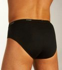 Zwarte Sloggi midi slip met grijze tailleband met logo.
