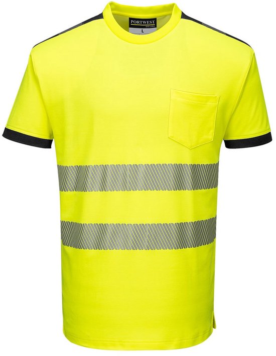 Portwest T181 - T-shirt Hi Vis Vision - Jaune / Noir - Taille R XL
