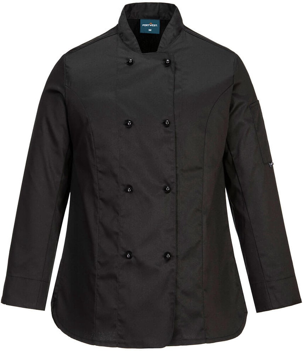 Portwest Rachel Dames Koksjas L/M C837 Zwart
