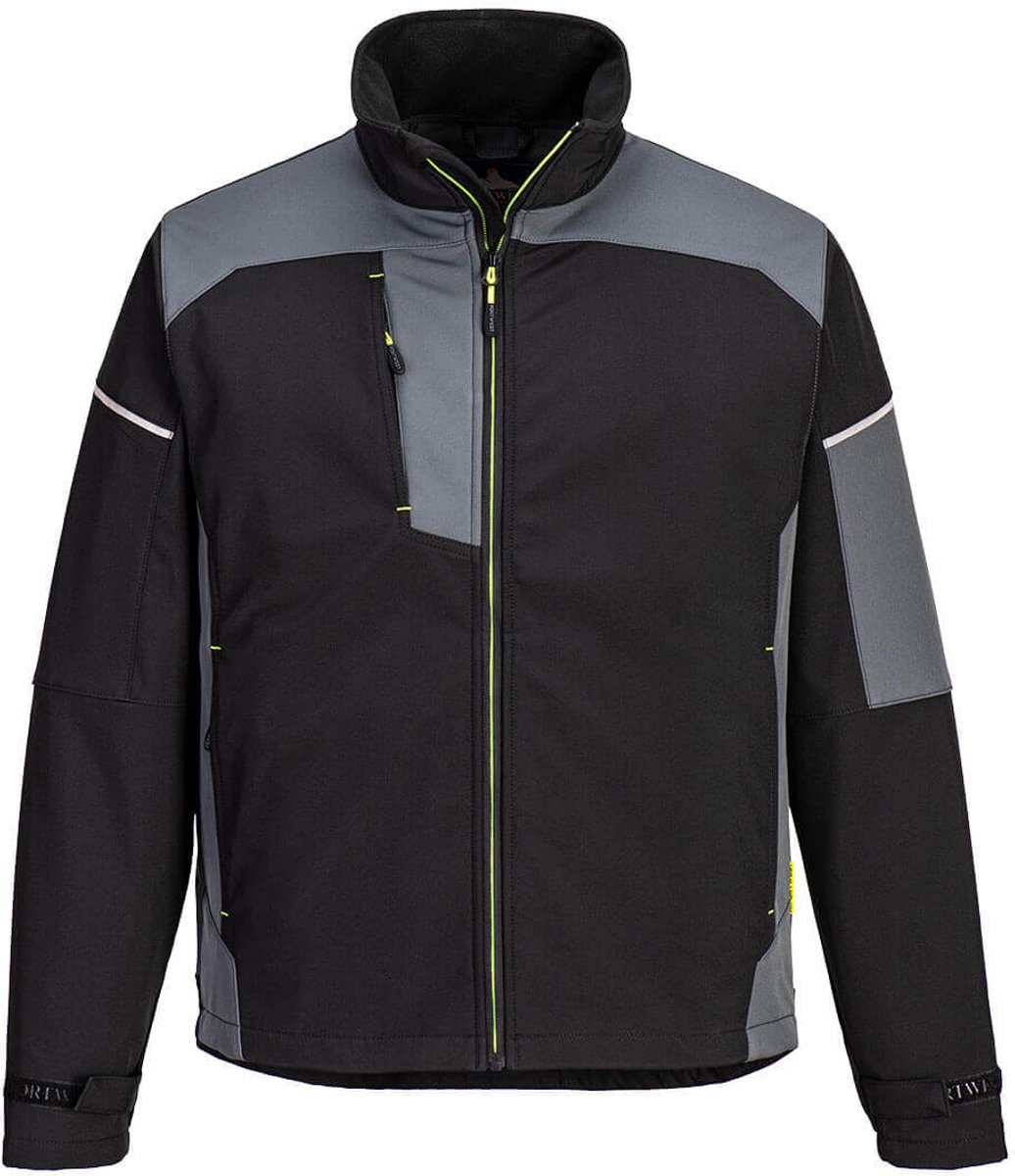 Portwest PW3 SOFTSHELL JACK (3L) PW378 - Zwart/Grijs - XL