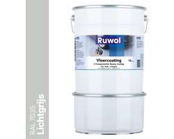 Ruwol 2K Epoxy Vloercoating RAL 7035 10 kg - Vloerverf - 3 populaire kleuren - Garagevloer Coating - Slijtvast, naadloos en vloeistofdicht - Eenvoudig Schoon te maken - 2 componenten verf