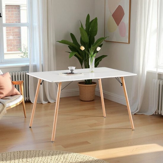 Scandinavische Eettafel Wit 120x80 cm – Moderne Keukentafel voor 4 ...