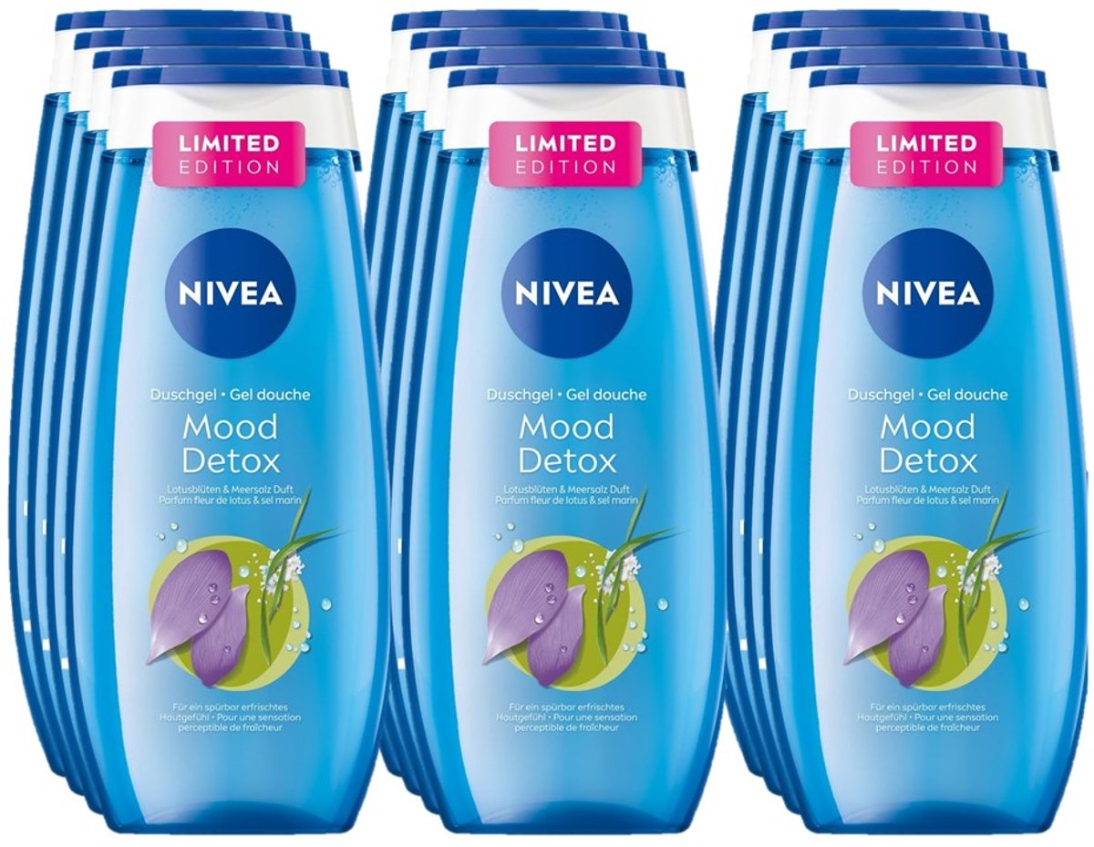Nivea Douchegel – Mood Detox - Lotus Flower - Voordeelverpakking 12 x 250 ml