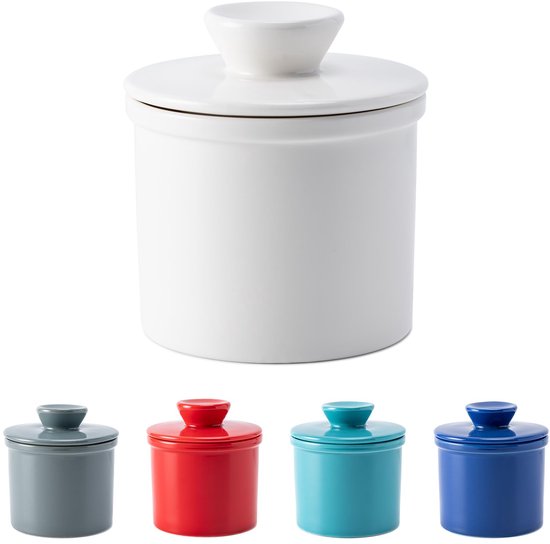 Porseleinen boter Crock voor teller, LOVECASA Boter Keeper met Waterlijn, Franse botervloot met deksel, keramische botercontainer, geen harde boter meer, perfecte smeerbare consistentie (zwart Porseleinen boter Crock voor teller, LOVECASA Boter Keeper met Waterlijn, Franse botervloot met deksel, keramische botercontainer, geen harde boter meer, perfecte smeerbare consistentie (zwart