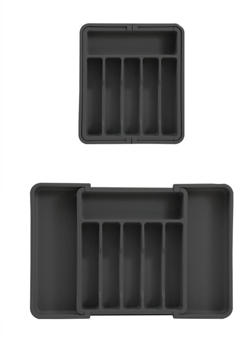 Uitschuifbare Besteklade Organizer – Verstelbare Ladeverdeler 6–8 Vakken, Stevig & Antislip, Geschikt voor Keuken, Kantoor & Sieraden