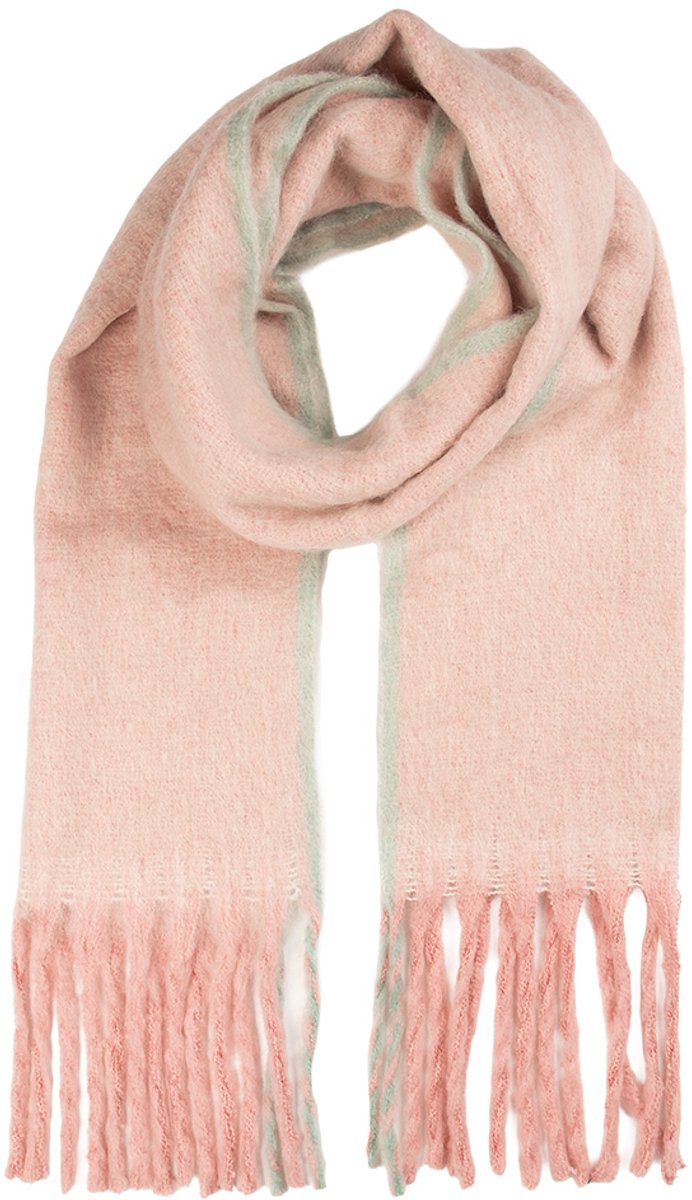 Clayre & Eef Wintersjaal Dames 38x190 cm Roze Textiel