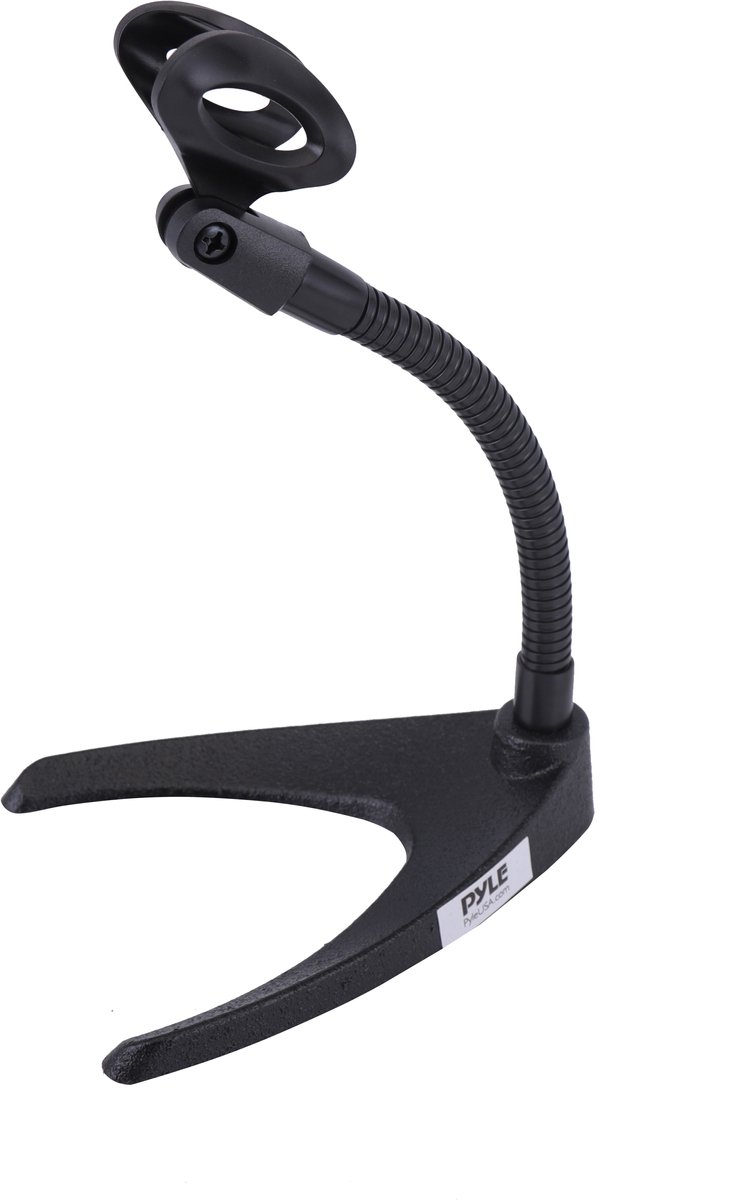 Pyle Desktop Microfoonstandaard – Universele Tafelmicrofoonhouder met Flexibele 21 cm Gooseneck en Stevige U-vormige Basis