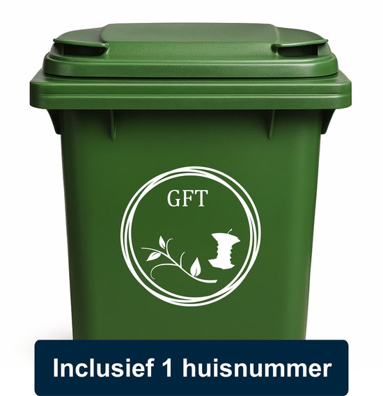 Kliko sticker GFT – KORTING! bij meerdere stickers | Container sticker | Met jouw eigen huisnummer
