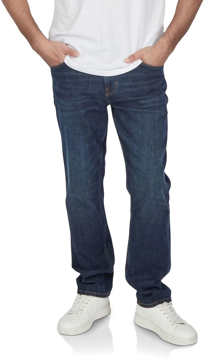 Tom Tailor Heren Jeans Broeken Josh slim Fit Blauw Volwassenen Stretch Spijkerbroek