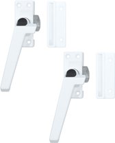 AXA Raamsluiting 2 stuks - 3308 - Raamkruk - Afsluitbaar met knop - Links naar buiten draaiend - Aluminium Wit