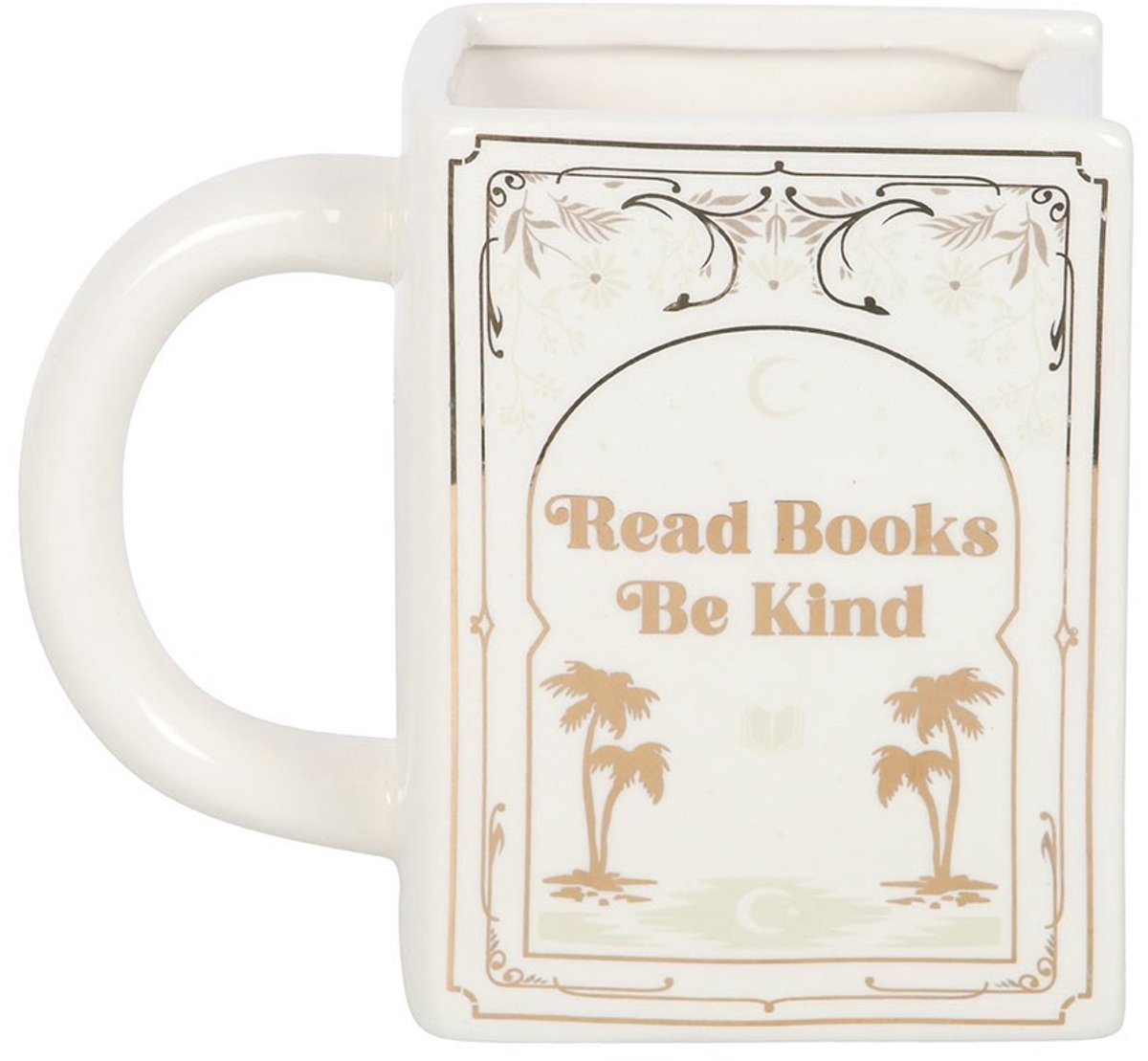 Something Different - Read Books Be Kind White Book Shaped Mok/beker - Multicolours