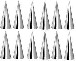 Vitdipy - Croissantvormen - 12 stuks - Hoorn mallen - Roomhoornpennen - Ijshoorn mallen - Crèmehoornvormen - Bakspullen - Geschikt voor gebak, roomhoorns - 3 x 3 x 12 cm