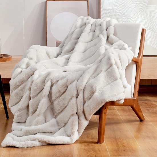 Cozy Bliss Imitatiebont deken voor bank, gezellige warme pluche