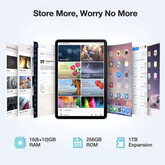 Doogee T30s Touchscreen-tablet 11 Pouces 2,4k 7,6 mm Ultradunne Android 14 16Go Ram + 256Go Rom/TF 1TB 5G WiFi Batterij 8580MAH,Blauw van DOOGEE — afbeelding 5