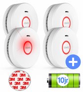 USAFE® Rookmelder Set 4 Stuks – 3+1 Gratis Inclusief Magneetmontage – 10 Jaar Batterij – 85dB Alarm & LED – Brandalarm EN 14604 Gecertificeerd
