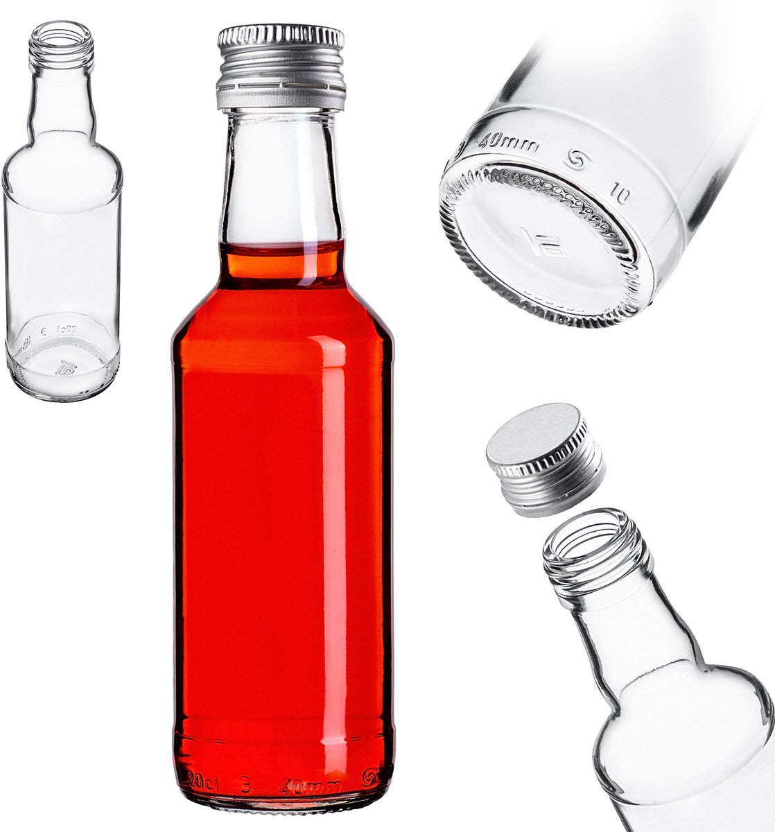 KADAX Glazen fles B200 Monopol 200ml 1 st met Transparant