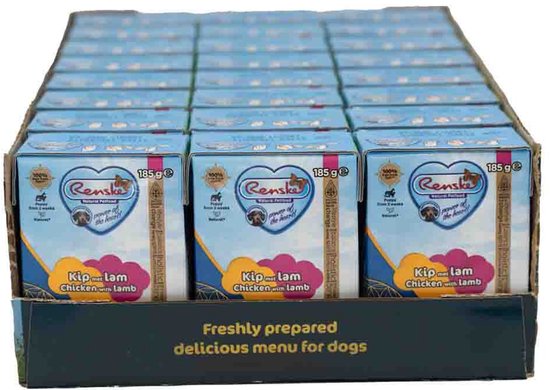 Renske Vers Puppy Tetra Hondenvoer Nat Kip met Lam - 24 x 185 gr - Voordeelverpakking
