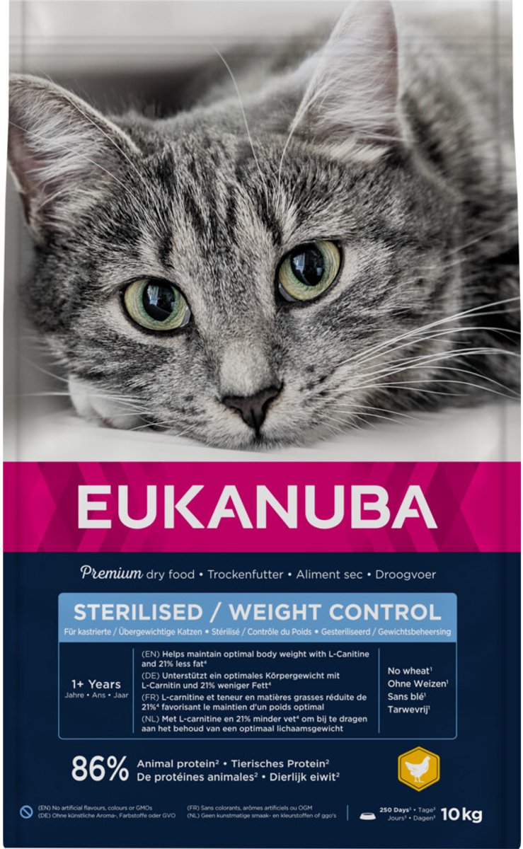 10kg Sterilised / Weight Control Adult Eukanuba Kattenvoer