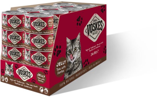 Voskes Kattenvoer Nat Tonijn met Tandbrasem - 24 x 85 gr - Voordeelverpakking