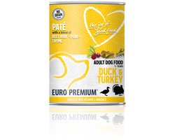Euro-Premium Paté Adult Hondenvoer Nat Duck & Turkey - 6 x 400 gr - Voordeelverpakking