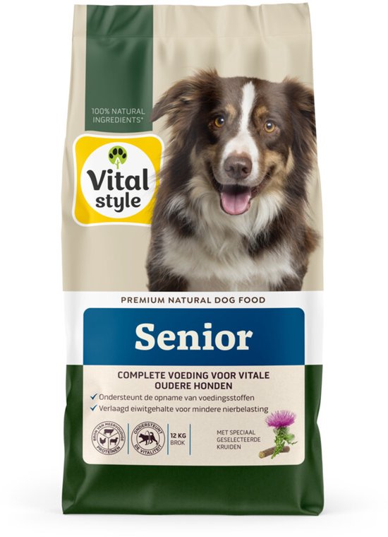 Vitalstyle Senior Hondenvoer - 2 x 12 kg - Voordeelverpakking