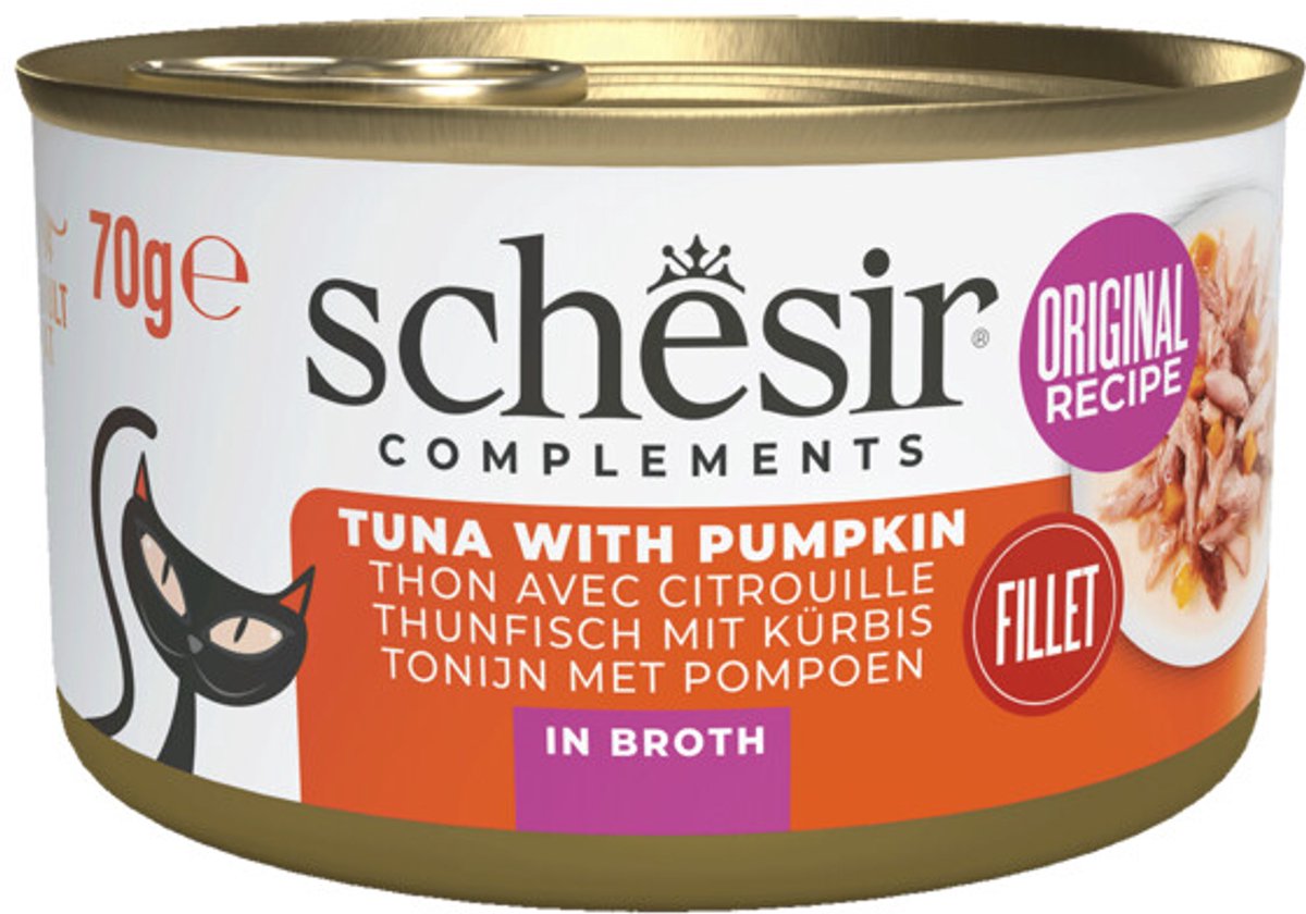 Schesir Schesir Kattenvoer Pompoen in Bouillon - 12 x 70 gr - Voordeelverpakking
