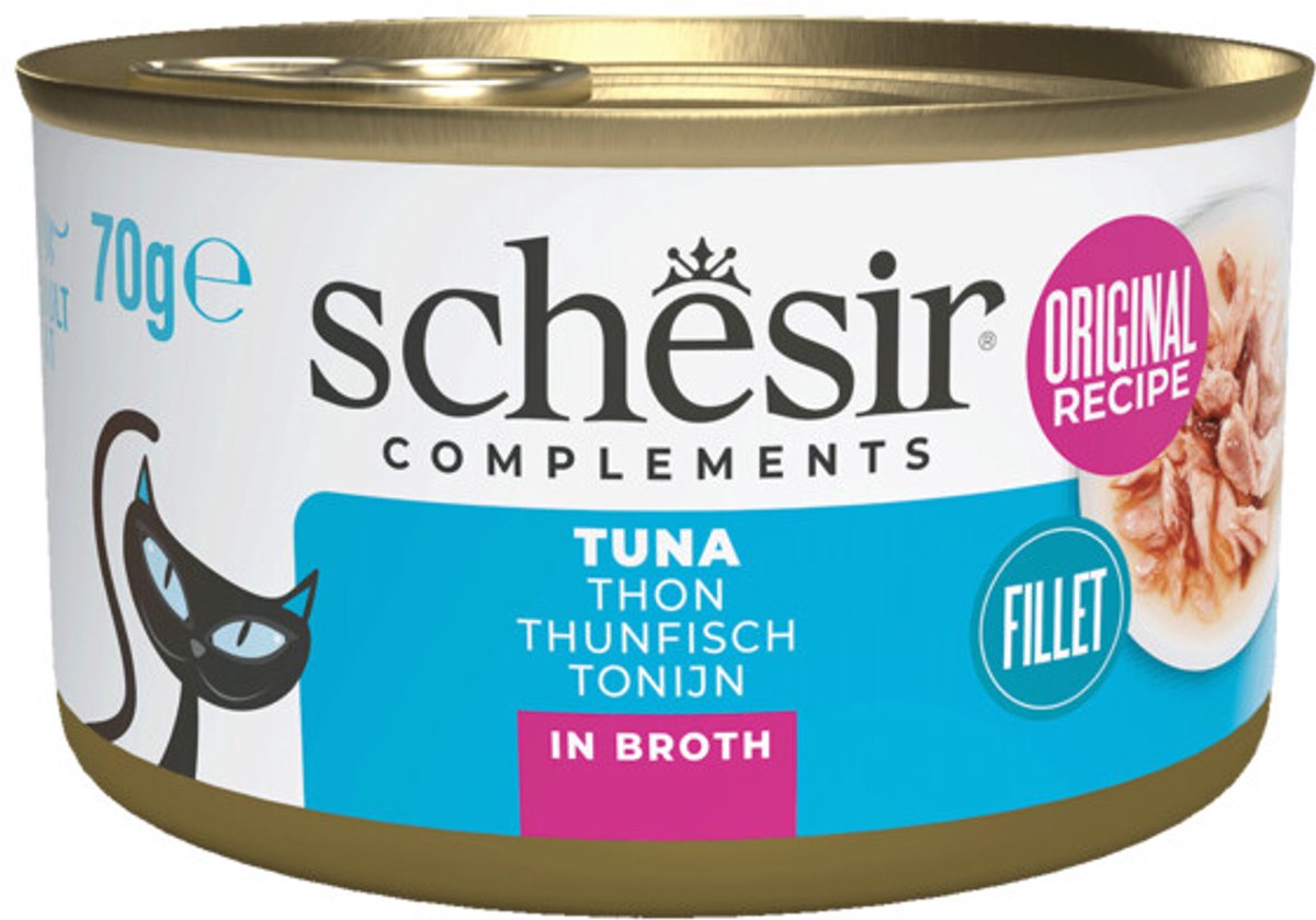 Schesir Schesir Kattenvoer Tonijn in Boullion - 12 x 70 gr - Voordeelverpakking