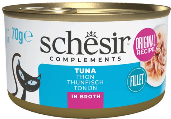 Schesir Kattenvoer Tonijn in Boullion - 12 x 70 gr - Voordeelverpakking