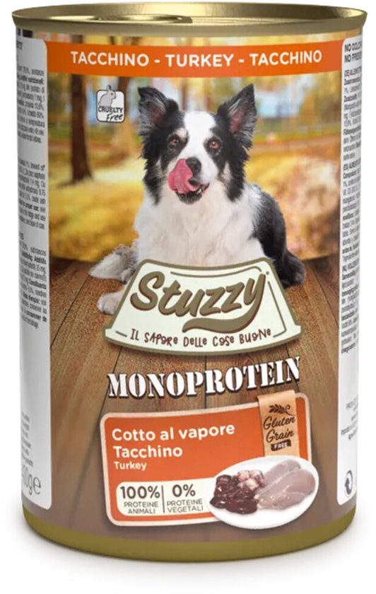 Stuzzy Hondenvoer MonoProtein Kalkoen - 6 x 400 gr - Voordeelverpakking