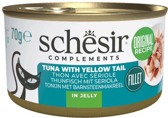 Schesir Complementary Kattenvoer Tonijn & Yellow Tail in Gelei - 12 x 70 gr - Voordeelverpakking