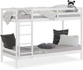 Homestyle4u hoogslaper - 90x200 cm - Wit - met lattenbodem