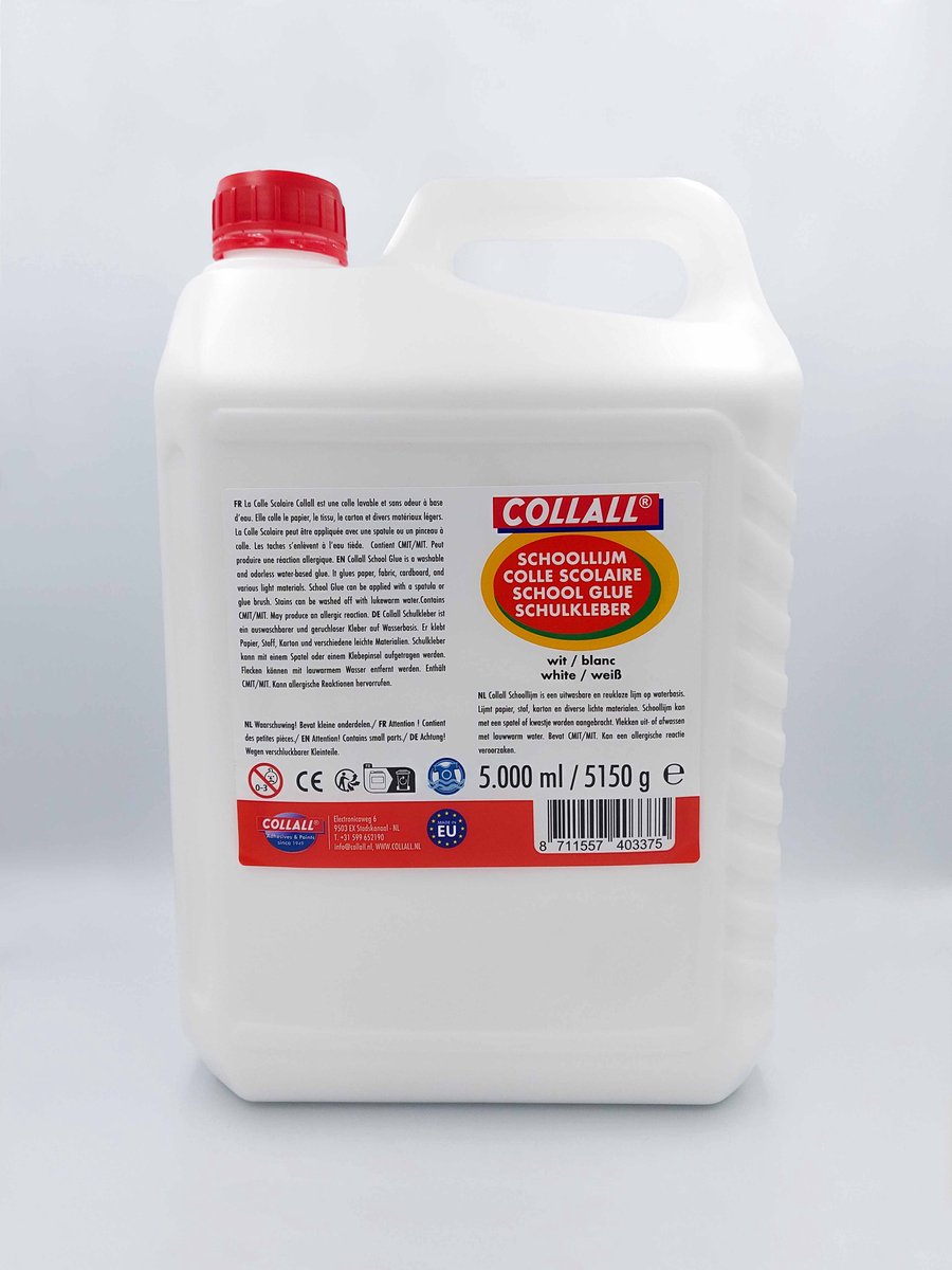 Collall lijm WIT waterbasis 5 liter, ook voor drakenslijm of smurfensnot