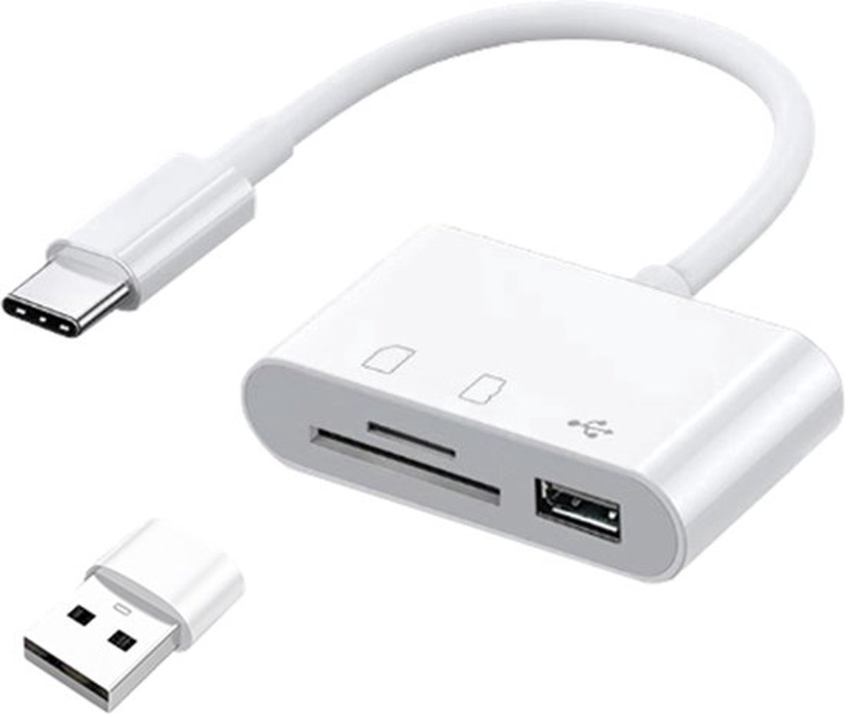 SD Kaart lezer USB-C - Kaartlezer SD kaart - Card reader USB - Geheugenkaartlezer - Micro SD kaartlezer - USB kaartlezer - Inclusief Converter