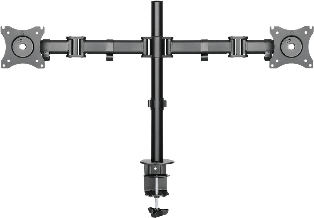 Ultradesk SKELETON DOUBLE – Dubbele Monitorarm tot 27” – Verstelbare Monitorhouder met 360° Rotatie, Kantel- & Hoogteverstelling, Kabelbeheer – VESA 75x75 & 100x100