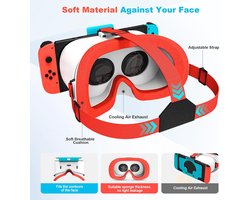 Geschikt voorVR-headset Nintendo Switch en OLED-modellen, virtual reality VR-bril met verstelbare HD-lenzen, comfortabele hoofdband, Geschikt voorVR-gaming 3D-bril Nintendo Switch OLED, geschikt voor kinderen jongens-Wit en blauw